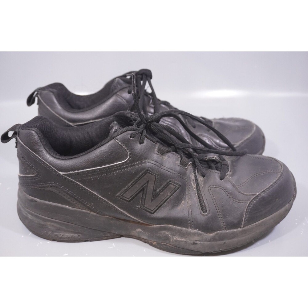 New Balance 608v5 Mens 13 2E Wide Black Leather Slip Resistant Shoes MX608AB5